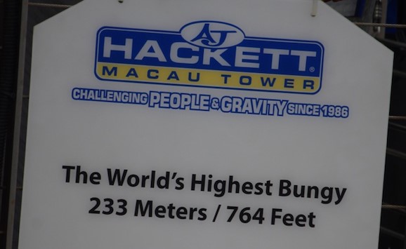 Höchster Bungee Jump-Turm Hackett Macau Tower