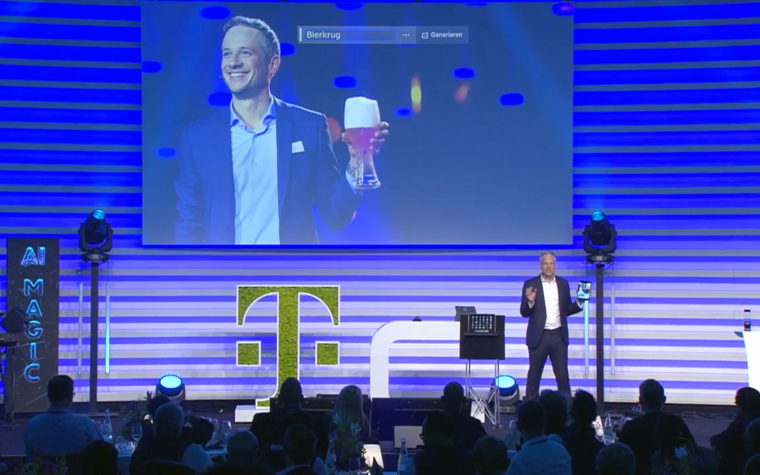 Simon Pierro präsentiert KI Magie bei der T-Challenge für die Deutsche Telekom in Bonn
